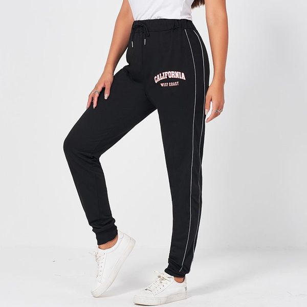 women's pants & capris spring summer fashion letters printed ribbon stitching elastic waist drawstring loose and versatile casual sport, Black;white
women's pants & capris spring summer fashion letters printed ribbon stitching elastic waist drawstring loose and versatile casual sport, Black;white