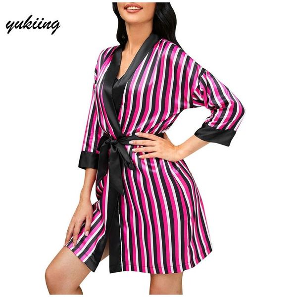 women robes 2021 summer plus size lingerie silk stripe robe satin bathrobe sleepwear pajamas woman women's, Black;red
women robes 2021 summer plus size lingerie silk stripe robe satin bathrobe sleepwear pajamas woman women's, Black;red