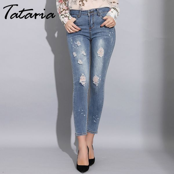 tataria denim skinny ripped jeans women slim hole for distressed stretch vintage woman summer 210514, Blue
tataria denim skinny ripped jeans women slim hole for distressed stretch vintage woman summer 210514, Blue