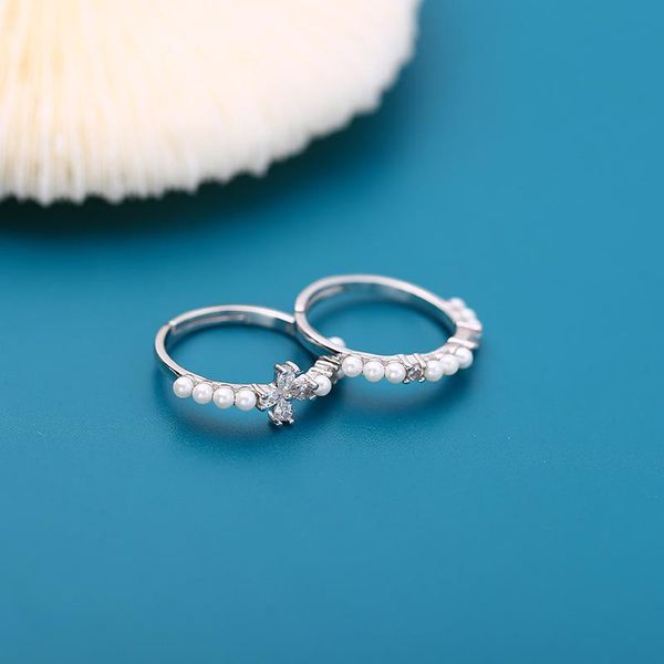 cluster rings small pearl zircon mixed cross ring cute female 925 sterling silver adjustable combination personalized index finger, Golden;silver
cluster rings small pearl zircon mixed cross ring cute female 925 sterling silver adjustable combination personalized index finger, Golden;silver