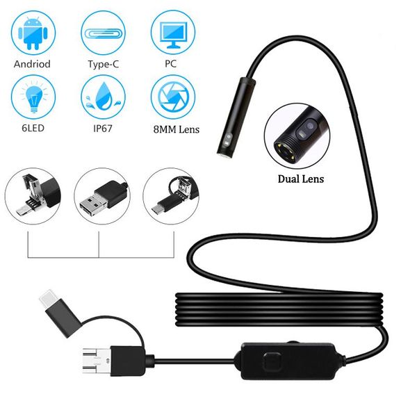 8mm dual lens with white light 5m semi rigid hard cable borescope for android phone tablet windows pc ip cameras
8mm dual lens with white light 5m semi rigid hard cable borescope for android phone tablet windows pc ip cameras
