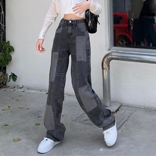 women's jeans denim pants high-waist trousers patchwork ladies casual loose wear sports fall summer bottoms female pant high quality, Blue
women's jeans denim pants high-waist trousers patchwork ladies casual loose wear sports fall summer bottoms female pant high quality, Blue