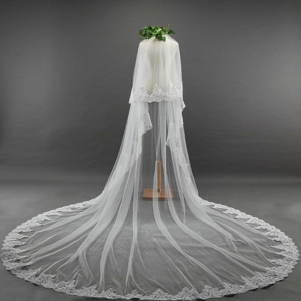 bridal veils 3.5 m big long cathedral wedding veil two layers lace with comb for velo novia accessories bride 2021, Black
bridal veils 3.5 m big long cathedral wedding veil two layers lace with comb for velo novia accessories bride 2021, Black