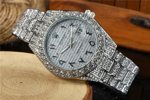 2021 classic style men watches gold watch quartz movement all diamond iced out dress clock montre de luxe gift, Slivery;brown
2021 classic style men watches gold watch quartz movement all diamond iced out dress clock montre de luxe gift, Slivery;brown