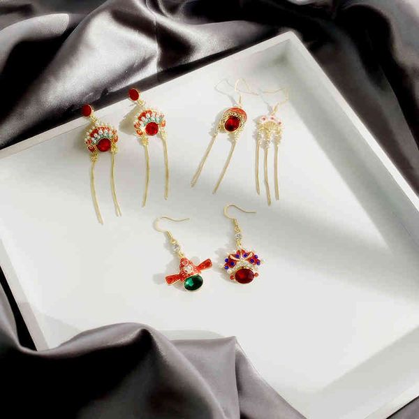 charms earrings chinese style 925 silver needle mask opera peking national wind knife ma dan temperament women's fashion, Golden
charms earrings chinese style 925 silver needle mask opera peking national wind knife ma dan temperament women's fashion, Golden