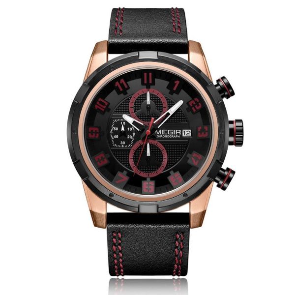 wristwatches megir 2021 chronograph men's casual sport quartz watch mens watches leather strap military wrist male, Slivery;brown
wristwatches megir 2021 chronograph men's casual sport quartz watch mens watches leather strap military wrist male, Slivery;brown