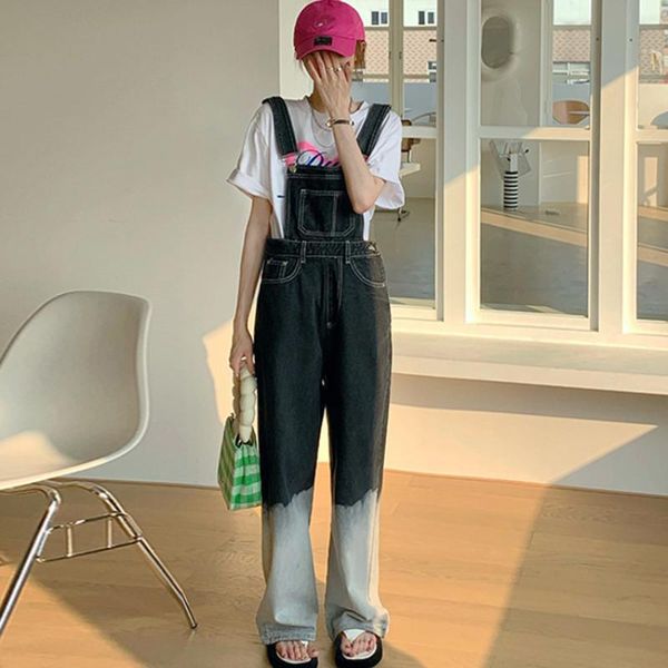 women's jeans summer overalls style korean design sense fried street loose and thin color matching denim bib women y2k, Blue
women's jeans summer overalls style korean design sense fried street loose and thin color matching denim bib women y2k, Blue