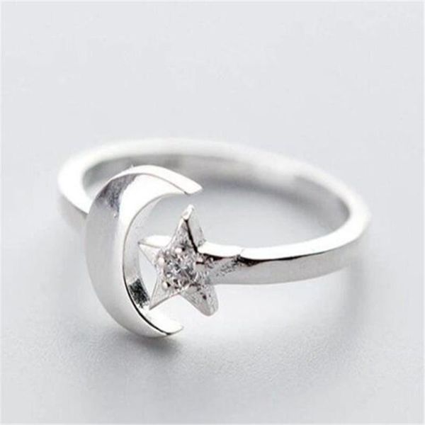 cluster rings simple women's crystal star moon open ring silver color smooth metal temperament cute girls jewelry gifts, Golden;silver
cluster rings simple women's crystal star moon open ring silver color smooth metal temperament cute girls jewelry gifts, Golden;silver
