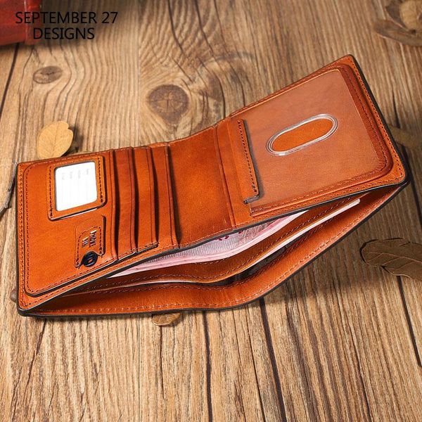 short wallets men first layer leather vintage clutch bag women casual purses 100% cowskin retro bifold wallet, Red;black
short wallets men first layer leather vintage clutch bag women casual purses 100% cowskin retro bifold wallet, Red;black