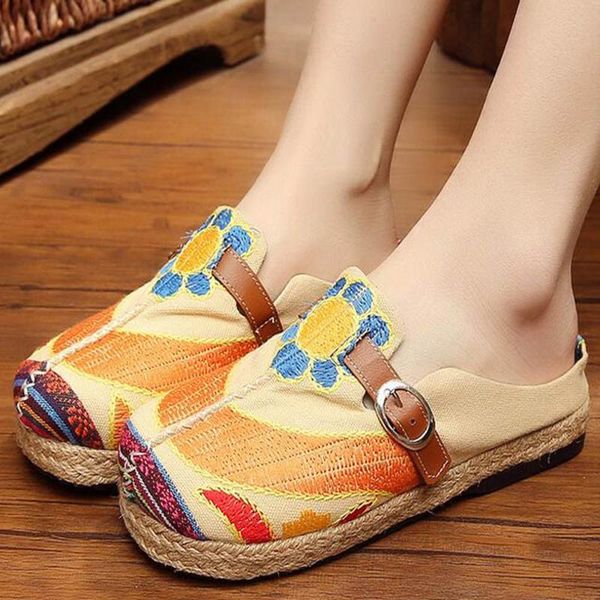 slippers drop vintage women casual linen cotton floral embroidery handmade ladies canvas walk soft shoes, Black
slippers drop vintage women casual linen cotton floral embroidery handmade ladies canvas walk soft shoes, Black