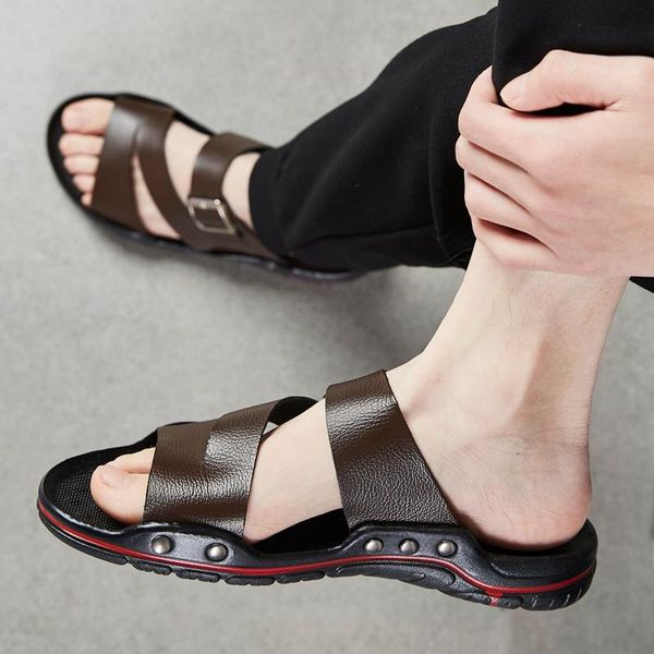 sandals large size 38-46 men slippers genuine leather 2021 men's summer shoes casual beach slipper male home shoe soft breathable w5, Black
sandals large size 38-46 men slippers genuine leather 2021 men's summer shoes casual beach slipper male home shoe soft breathable w5, Black