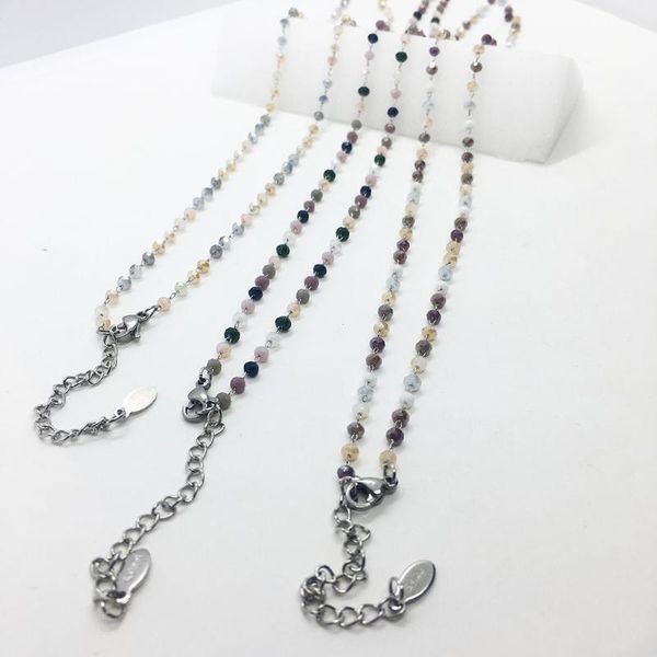 chains 45+5cm stainless steel glass beaded women's fashion silver chain necklace pulseira bracelet femenina jewelry wholesale items
chains 45+5cm stainless steel glass beaded women's fashion silver chain necklace pulseira bracelet femenina jewelry wholesale items