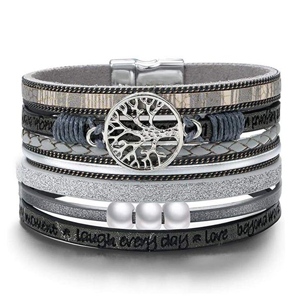 factory wholesale fashion multi-layer letter pu leather pearl life tree magnet buckle bracelet 5 colors available party gift
factory wholesale fashion multi-layer letter pu leather pearl life tree magnet buckle bracelet 5 colors available party gift