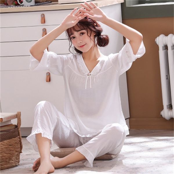 women's sleepwear high grade comfortable women's tencel cotton pajamas set 3/4 sleeve spring summer lounge pijama suit loose v-nec, Black;red
women's sleepwear high grade comfortable women's tencel cotton pajamas set 3/4 sleeve spring summer lounge pijama suit loose v-nec, Black;red