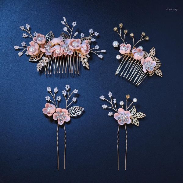 wedding jewlery korean style handmade pink floral hair pins comb headbands women bridal jewelry ornaments drop1
wedding jewlery korean style handmade pink floral hair pins comb headbands women bridal jewelry ornaments drop1