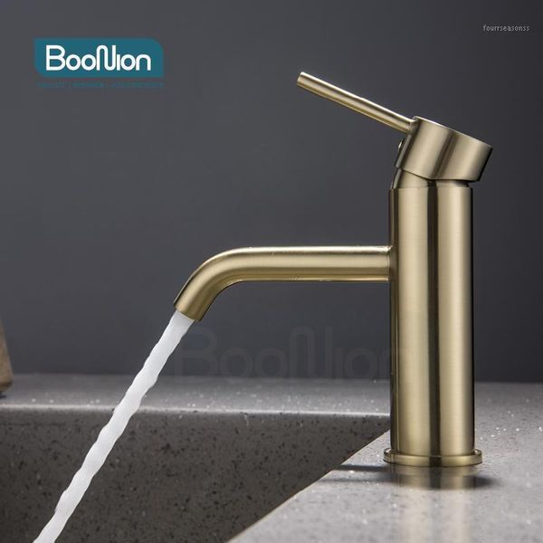 boonion brass basin mixer brushed gold bathroom tap single handle & cold hole simple style sink faucets1
boonion brass basin mixer brushed gold bathroom tap single handle & cold hole simple style sink faucets1