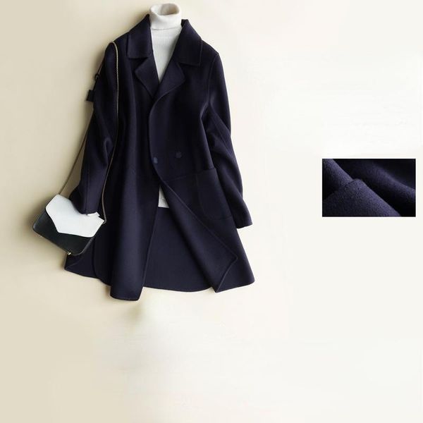women's wool & blends 2021 fashion autumn genuine 100% coat female spring double-faced woolen jackets korean clothes manteau femme gmm1, Black
women's wool & blends 2021 fashion autumn genuine 100% coat female spring double-faced woolen jackets korean clothes manteau femme gmm1, Black