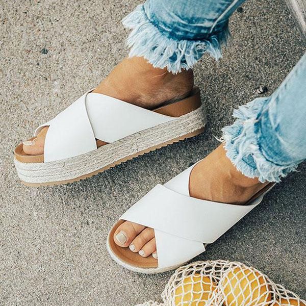 slippers summer beach women open toe flat espadrille shoes cross strap platform roman ladies sandals big size flip flops, Black
slippers summer beach women open toe flat espadrille shoes cross strap platform roman ladies sandals big size flip flops, Black