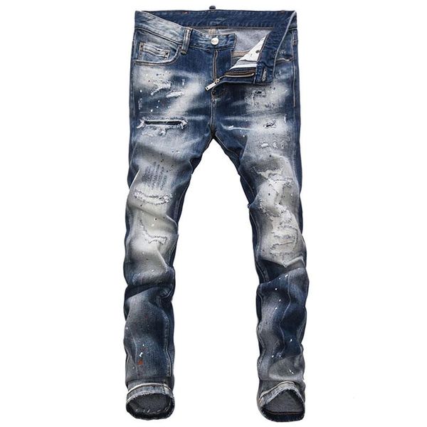 men's jeans italian style fashion men retro blue destroyed slim ripped streetwear painted designer hip hop denim punk pants
men's jeans italian style fashion men retro blue destroyed slim ripped streetwear painted designer hip hop denim punk pants