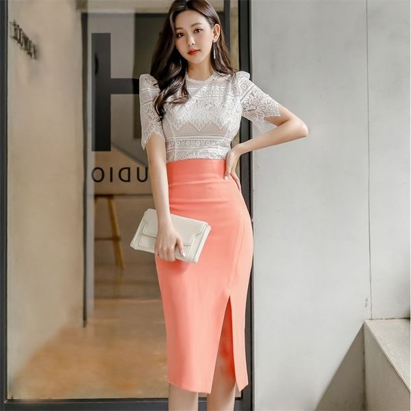 two-piece summer korean slim-fit lace jacket bag hip split skirt suit female office lady o-neck 210416, White
two-piece summer korean slim-fit lace jacket bag hip split skirt suit female office lady o-neck 210416, White