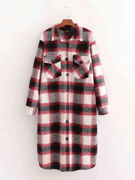 women's jackets vintage chic red plaid pockets long woolen jacket women fashion turn-down collar single breasted coat outerwear la, Black;brown
women's jackets vintage chic red plaid pockets long woolen jacket women fashion turn-down collar single breasted coat outerwear la, Black;brown