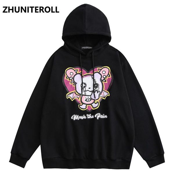 men's hoodies & sweatshirts 2021 cartoon gothic print men streetwear hip hop harajuku casual pullover hooded japanese couple, Black
men's hoodies & sweatshirts 2021 cartoon gothic print men streetwear hip hop harajuku casual pullover hooded japanese couple, Black