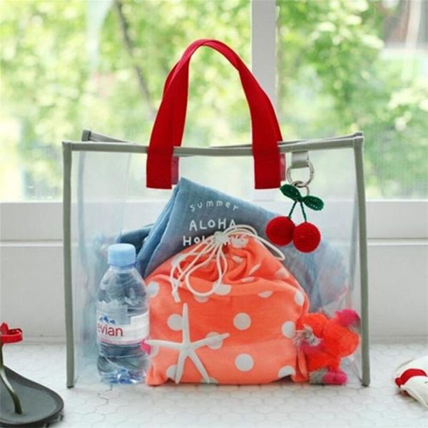 clear pvc tote bag transparent waterproof handbag beach shopping reusable jelly shoulder large capacity duffel bags
clear pvc tote bag transparent waterproof handbag beach shopping reusable jelly shoulder large capacity duffel bags