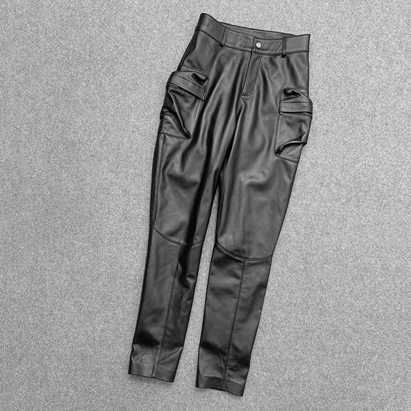 women's pants & capris 2021 spring chic women of leather genuine pockets pencil c754, Black;white
women's pants & capris 2021 spring chic women of leather genuine pockets pencil c754, Black;white