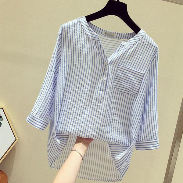 women's blouses & shirts women and feminine blouse long sleeve casual striped turn-down collar ol style loose shirt, White
women's blouses & shirts women and feminine blouse long sleeve casual striped turn-down collar ol style loose shirt, White