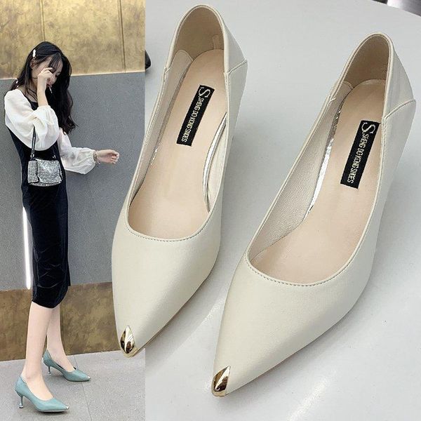 dress shoes fashion women 2021 mid-heel pointed shallow mouth metal high heel women's, Black
dress shoes fashion women 2021 mid-heel pointed shallow mouth metal high heel women's, Black