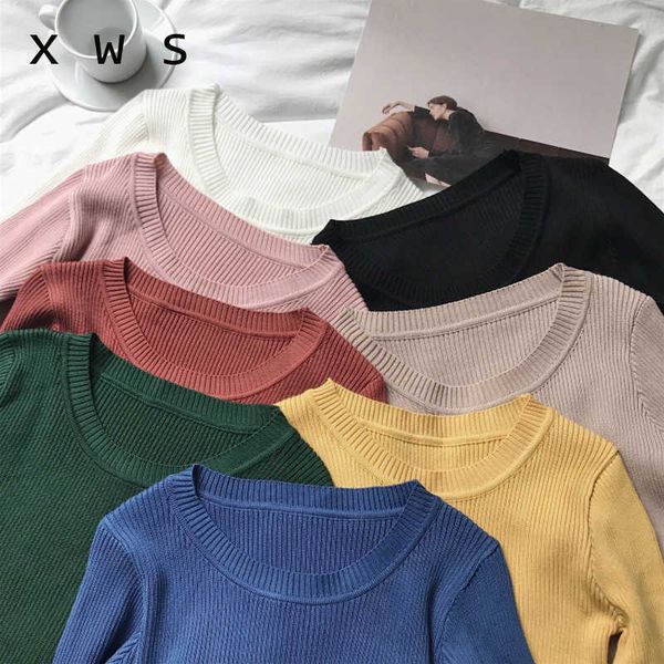 knitted women o-neck sweater pullovers spring autumn basic women sweaters pullover slim fit black 210604, White;black
knitted women o-neck sweater pullovers spring autumn basic women sweaters pullover slim fit black 210604, White;black