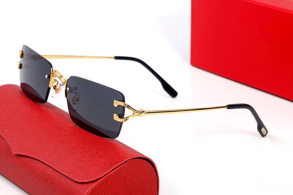 grey red fashion sunglasses metal frame rimless silver gold with original box, White;black
grey red fashion sunglasses metal frame rimless silver gold with original box, White;black