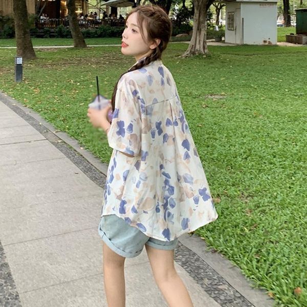 women's blouses & shirts summer femme short sleeve korean women floral print plus size female sweety blouse, White
women's blouses & shirts summer femme short sleeve korean women floral print plus size female sweety blouse, White