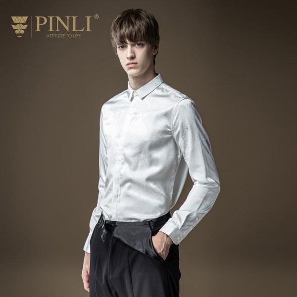 men's casual shirts male fashion pinli autumn jacquard shirt solid color long-sleeved white b203313160, White;black
men's casual shirts male fashion pinli autumn jacquard shirt solid color long-sleeved white b203313160, White;black