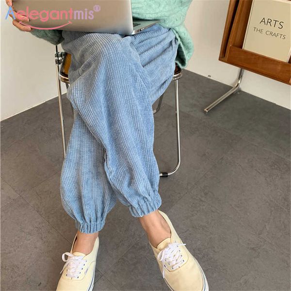 aelegantmis loose corduroy pants women high waist casual soft warm harem female elastic quality pantalon mujer 210607, Black;white
aelegantmis loose corduroy pants women high waist casual soft warm harem female elastic quality pantalon mujer 210607, Black;white