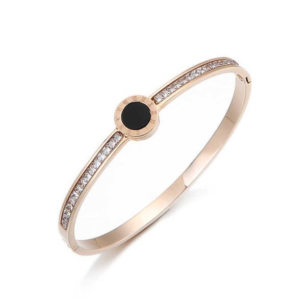 new arrival roman numeral women cuff bracelets with shiny crystals titanium steel rose gold open bangles jewelry q0717, Black
new arrival roman numeral women cuff bracelets with shiny crystals titanium steel rose gold open bangles jewelry q0717, Black
