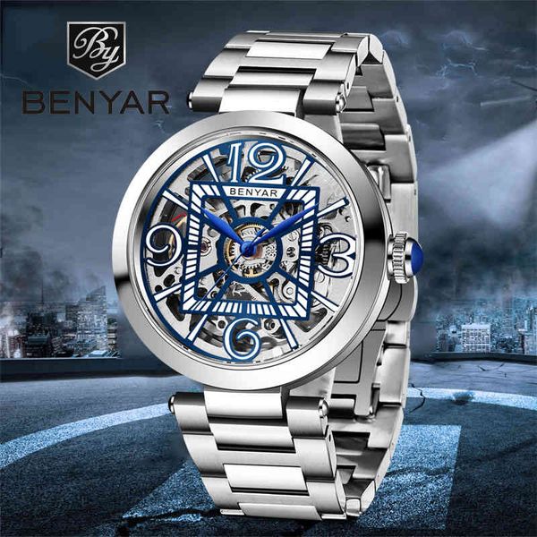 benyar brand men fashion mechanical watch double sided hollow rvs heren waterproof clock reloj hombre 2021 new, Slivery;brown
benyar brand men fashion mechanical watch double sided hollow rvs heren waterproof clock reloj hombre 2021 new, Slivery;brown