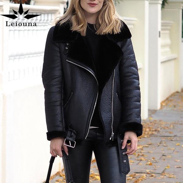 leiouna long sleeve casual faux leather jackets women winter sashes zipper streetwear biker motorcycle girls coat female outwear women', Black
leiouna long sleeve casual faux leather jackets women winter sashes zipper streetwear biker motorcycle girls coat female outwear women', Black