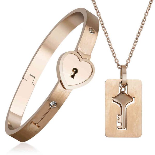 couple concentric lock inlaid zircon stainless steel bangle jewelry heart locks key bracelet, Golden;silver
couple concentric lock inlaid zircon stainless steel bangle jewelry heart locks key bracelet, Golden;silver
