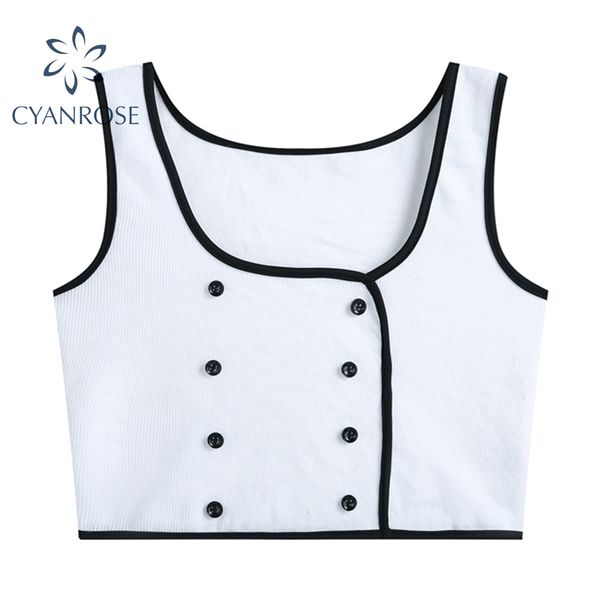 white square collar crop tanks women double breasted slim camisole lady party club bar streetwear bodycon elastic vest 210417
white square collar crop tanks women double breasted slim camisole lady party club bar streetwear bodycon elastic vest 210417
