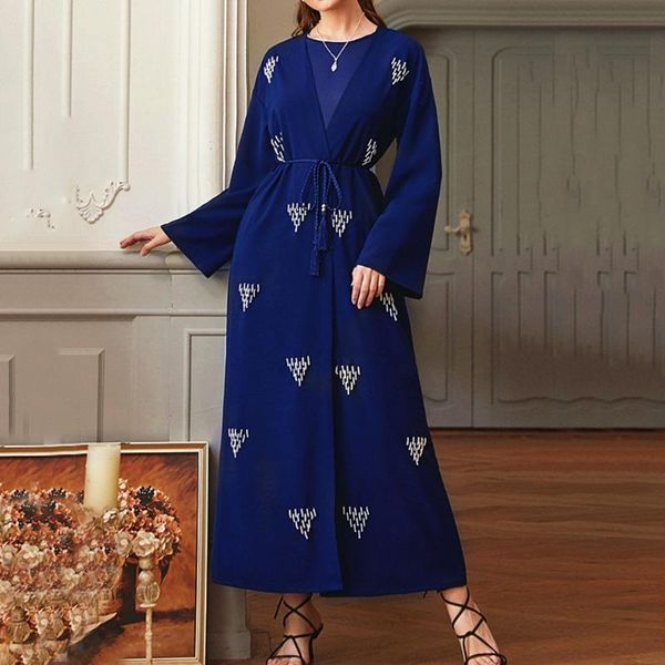 casual dresses europe america dress muslim spring autumn fashion temperament handmade beading blue belt round neck flared sleeves, Black;gray
casual dresses europe america dress muslim spring autumn fashion temperament handmade beading blue belt round neck flared sleeves, Black;gray