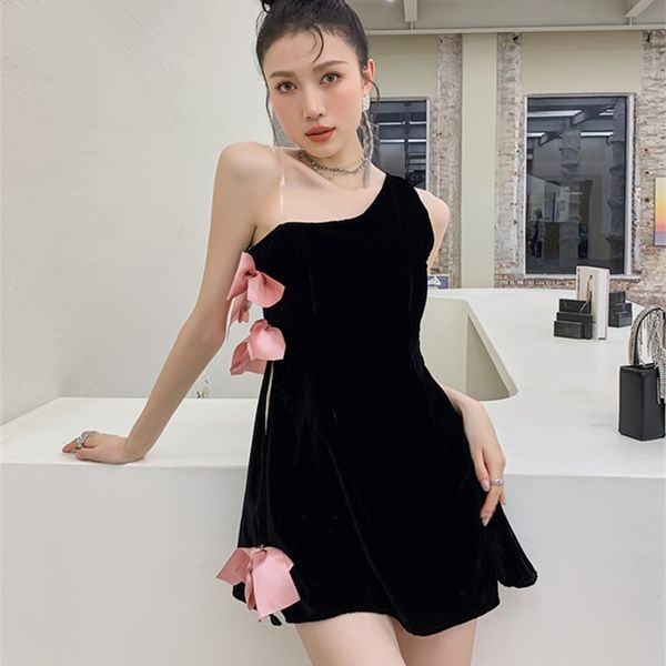 casual dresses summer bow one shoulder herben mini korean fashion a line little black women clothing bb5k, Black;gray
casual dresses summer bow one shoulder herben mini korean fashion a line little black women clothing bb5k, Black;gray