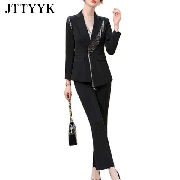 women's two piece pants 2 set autumn winter women pant suit blazer and slim office clothes oversize elegant casual fashion, White
women's two piece pants 2 set autumn winter women pant suit blazer and slim office clothes oversize elegant casual fashion, White