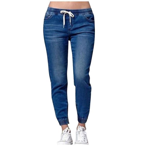 women's jeans ladies vintage mid-waist drawstring female loose casual pure color stretch-waisted elastic waist streetwear trousers, Blue
women's jeans ladies vintage mid-waist drawstring female loose casual pure color stretch-waisted elastic waist streetwear trousers, Blue