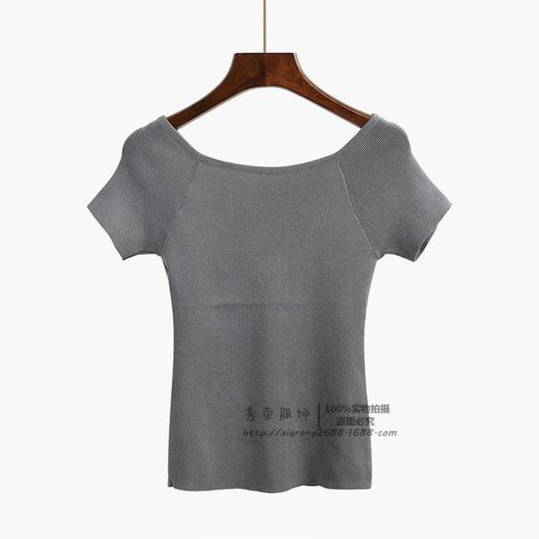 women's sweaters slash neck women summer knitted tees high stretch grey white pink female pullovers knitting shirts 2021, White;black
women's sweaters slash neck women summer knitted tees high stretch grey white pink female pullovers knitting shirts 2021, White;black