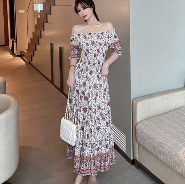 summer women slash neck short-sleeved chiffon dress high waist floral print beach midi dresses vestidos 210531, Black;gray
summer women slash neck short-sleeved chiffon dress high waist floral print beach midi dresses vestidos 210531, Black;gray