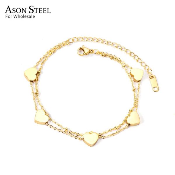 charm bracelets asonsteel gold/silver color multi-layer heart bracelet stainless steel bangle with extender for women girl jewelry gift, Golden;silver
charm bracelets asonsteel gold/silver color multi-layer heart bracelet stainless steel bangle with extender for women girl jewelry gift, Golden;silver