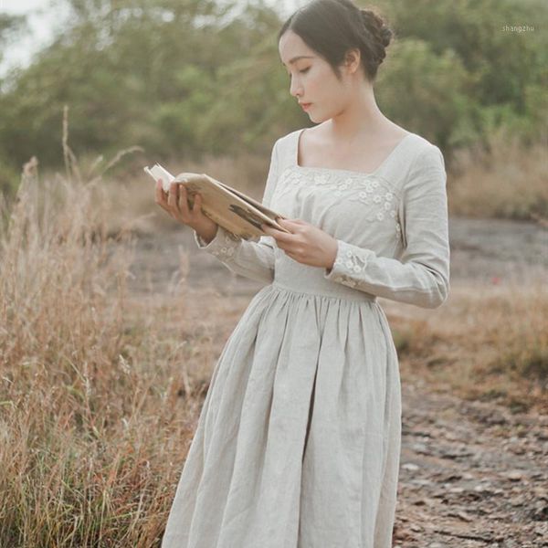 spring autumn women french vintage elegant slim long 100%linen dress square collar sleeve lace patchwork dresses, Black;gray
spring autumn women french vintage elegant slim long 100%linen dress square collar sleeve lace patchwork dresses, Black;gray
