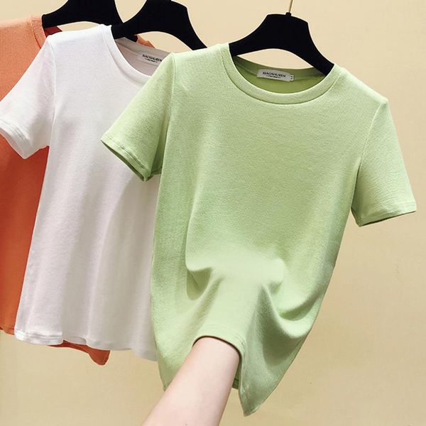 women's t-shirt ggright solid casual basic women 2021 summer short sleeve knitted cotton tee shirt black white korean femme
women's t-shirt ggright solid casual basic women 2021 summer short sleeve knitted cotton tee shirt black white korean femme