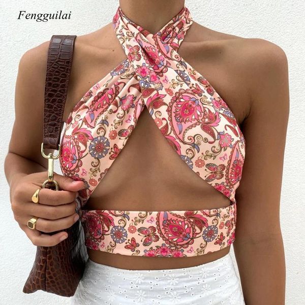retro franch style print cross neck strapless vest women's hollow out open navel tanks & camis, White
retro franch style print cross neck strapless vest women's hollow out open navel tanks & camis, White